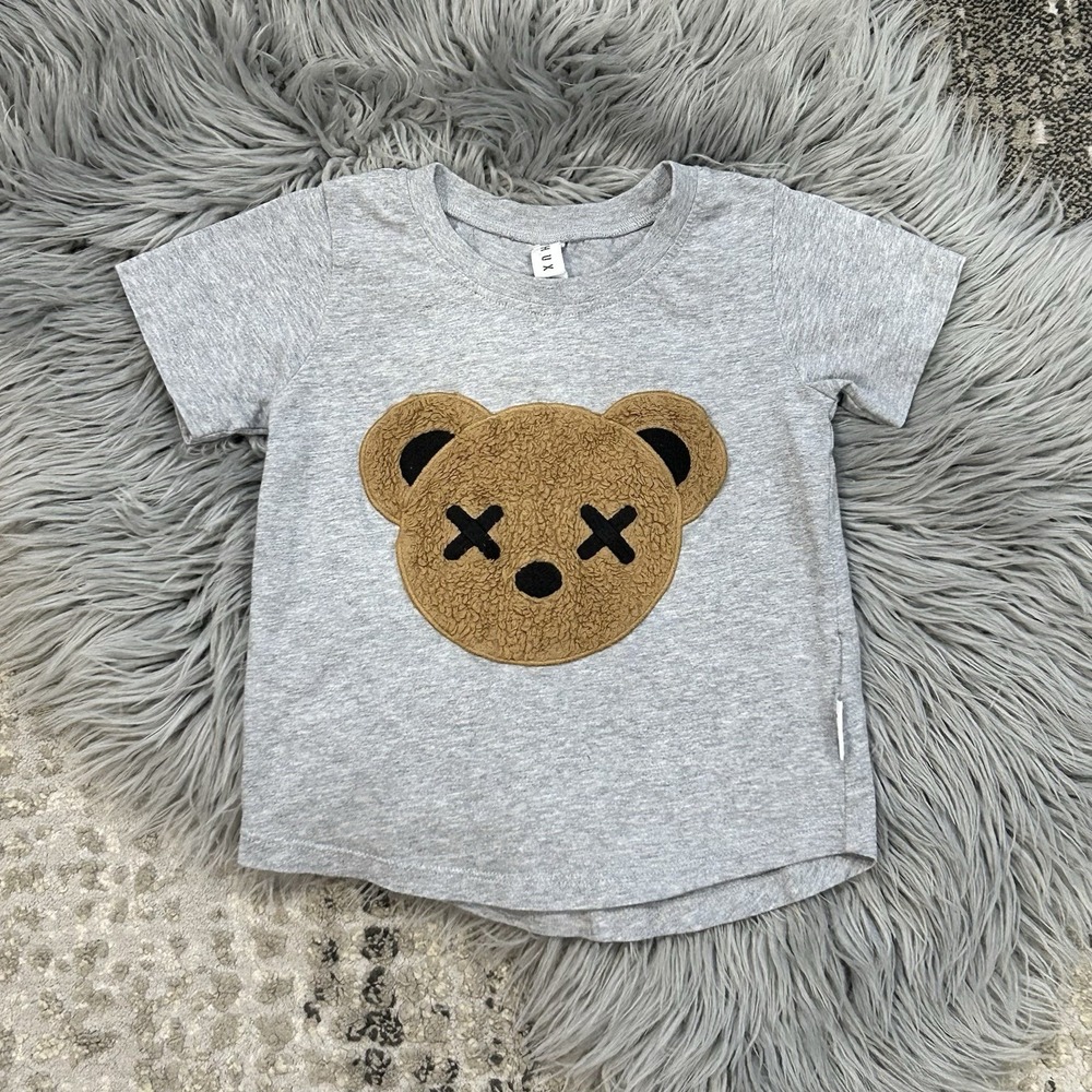 Huxbaby‎ Fur Hux Tshirt Light Grey Unisex Youth Marle Size 4